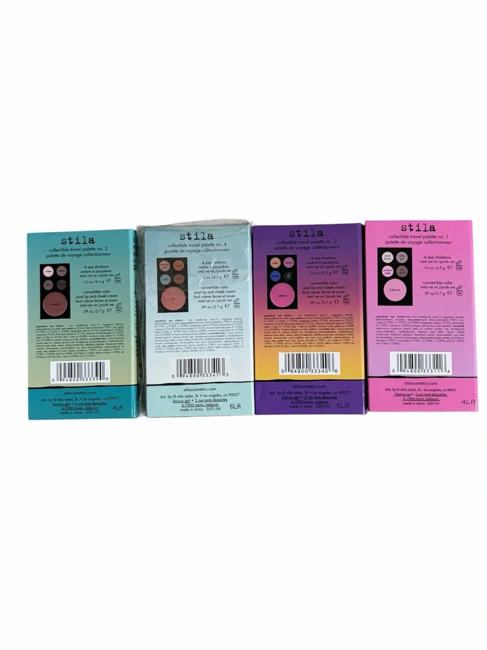 Stila New Travel Girl Palettes Bundle Set of 4 NWT Paris Moscow Tokyo USA
